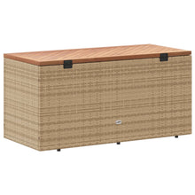 Load image into Gallery viewer, Cassapanca da Giardino Beige 110x50x54 cm in Polyrattan e Acacia