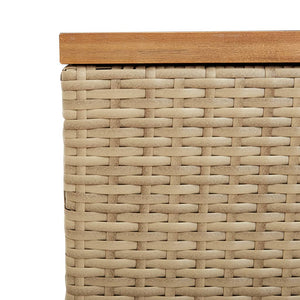 Cassapanca da Giardino Beige 110x50x54 cm in Polyrattan e Acacia