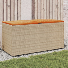 Load image into Gallery viewer, Cassapanca da Giardino Beige 110x50x54 cm in Polyrattan e Acacia