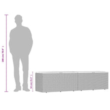 Load image into Gallery viewer, Cassapanca da Giardino Grigio 220x50x54cm in Polyrattan e Legno d&#39;Acacia