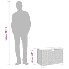 Load image into Gallery viewer, Cassapanca da Giardino Grigio 80x40x48 cm in Polyrattan e Legno d&#39;Acacia