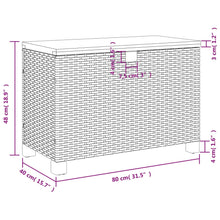 Charger l&#39;image dans la galerie, Cassapanca da Giardino Grigio 80x40x48 cm in Polyrattan e Legno d&#39;Acacia