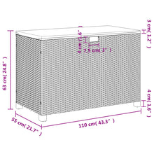 Load image into Gallery viewer, Cassapanca da Giardino Nero 110x55x63cm in Polyrattan e Legno d&#39;Acacia