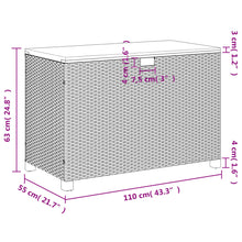 Laden Sie das Bild in den Galerie-Viewer, Cassapanca da Giardino Grigio 110x55x63cm in Polyrattan e Legno d&#39;Acacia