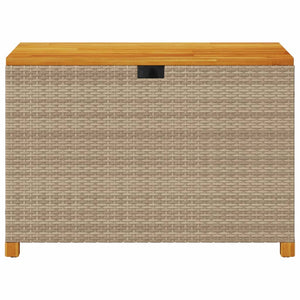 Cassapanca da Giardino Beige 110x55x63cm in Polyrattan e Legno d'Acacia