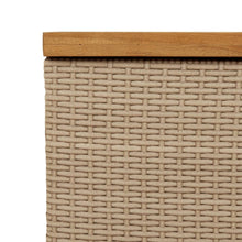 Load image into Gallery viewer, Cassapanca da Giardino Beige 110x55x63cm in Polyrattan e Legno d&#39;Acacia