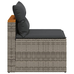 Coppia Poltrone da Giardino con Cuscini Antracite in Polyrattan Grigio