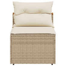 Load image into Gallery viewer, Coppia Poltrone da Giardino con Cuscini Bianchi in Polyrattan Beige