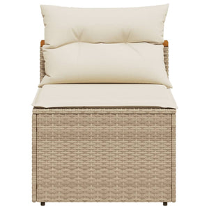 Coppia Poltrone da Giardino con Cuscini Bianchi in Polyrattan Beige