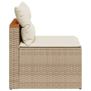 Coppia Poltrone da Giardino con Cuscini Bianchi in Polyrattan Beige