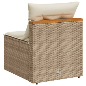 Coppia Poltrone da Giardino con Cuscini Bianchi in Polyrattan Beige