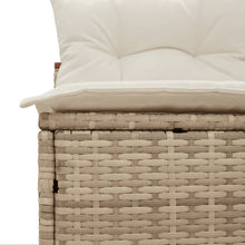 Load image into Gallery viewer, Coppia Poltrone da Giardino con Cuscini Bianchi in Polyrattan Beige