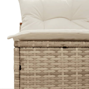 Coppia Poltrone da Giardino con Cuscini Bianchi in Polyrattan Beige