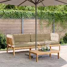 Load image into Gallery viewer, Divano Pallet da Giardino 2 posti con Cuscini Beige in Massello d&#39;Acacia