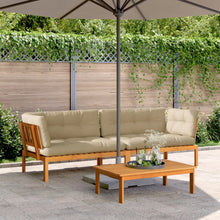 Indlæs billede til gallerivisning Divano Pallet da Giardino 133x92x69 cm con Cuscini Beige in Massello d&#39;Acacia