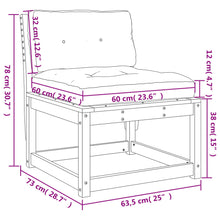 Load image into Gallery viewer, Coppia Poltrone da Giardino in Legno Massello di Pino Marrone cera con Cuscini Crema