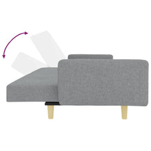 Charger l&#39;image dans la galerie, Divano Trasformabile in Letto con Pouf Poggiapiedi Grigio Chiaro in Tessuto