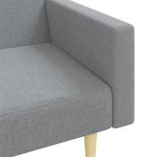 Charger l&#39;image dans la galerie, Divano Trasformabile in Letto con Pouf Poggiapiedi Grigio Chiaro in Tessuto