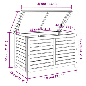 Cassapanca da Giardino 90x48x55 cm in Legno Massello di Acacia