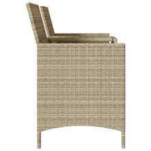 Load image into Gallery viewer, Divano da Giardino 2 Sedute con Tavolino in Polyrattan grigio/beige e Cuscini Grigi