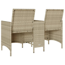 Load image into Gallery viewer, Divano da Giardino 2 Sedute con Tavolino in Polyrattan grigio/beige e Cuscini Grigi