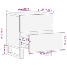 Indlæs billede til gallerivisning Comodini 2pz 40x34x46 cm in Legno Massello di Acacia