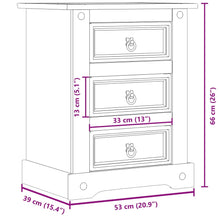 Load image into Gallery viewer, Mobiletto Cassettiera 3 Cassetti 53x39x66 cm in Legno Massello di Pino