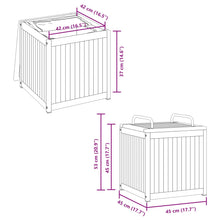 Carica l&#39;immagine nel visualizzatore di Gallery, Bauletto da Esterno per Cuscini 45x45x45/53cm in Legno e Acciaio