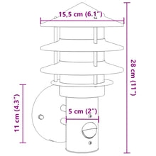 Charger l&#39;image dans la galerie, Applique per Esterno con Sensore 2 pz Argento in Acciaio Inox