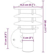 Carica l&#39;immagine nel visualizzatore di Gallery, Applique da Esterno 2 pz Nere in Acciaio Inossidabile