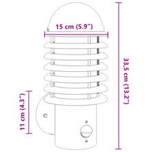 Charger l&#39;image dans la galerie, Applique per Esterno con Sensore Argento in Acciaio Inox