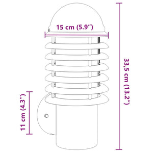 Applique da Esterno 2 pz Nere in Acciaio Inossidabile