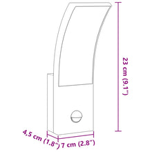 Charger l&#39;image dans la galerie, Applique con LED e Sensore 2 pz Nere in Alluminio Pressofuso