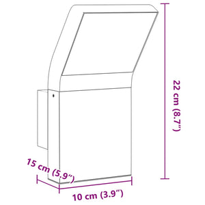 Applique per Esterni con LED Nera in Alluminio Pressofuso