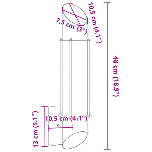 Applique da Esterno 2 pz Nere in Acciaio Inossidabile