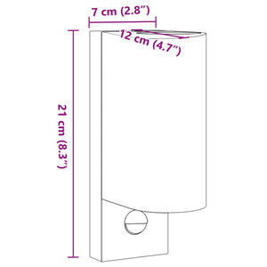 Applique con Sensore 2 pz Nere in Alluminio Pressofuso