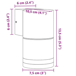 Applique da Parete per Esterni 2 pz Nere in Alluminio Pressofuso