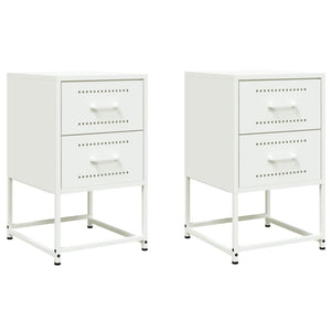 Comodini 2 pz Bianchi 2 cassetti 36x39x60,5 cm in Acciaio