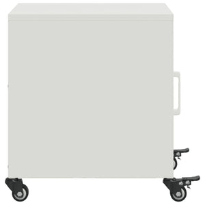 Comodini 2 pz Bianchi 1 anta 36x39x43,5 cm in Acciaio con rotelle