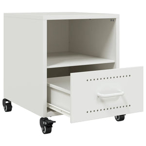 Comodini 2 pz Bianchi 1 cassetto 36x39x43,5 cm in Acciaio con rotelle