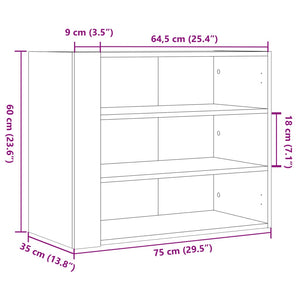 Armadietto a Muro Grigio Cemento 75x35x60 cm in Truciolato