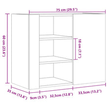 Laden Sie das Bild in den Galerie-Viewer, Armadietto a Muro Bianco 75x35x60 cm in Truciolato