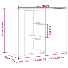 Charger l&#39;image dans la galerie, Armadietto a Muro Rovere Marrone 75x35x60 cm in Truciolato